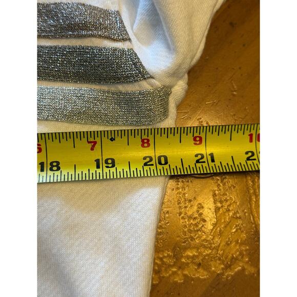 Rails Ramona Sweatshirt Metallic Stripe Crewneck Pullover White Size Large - Picture 10 of 11